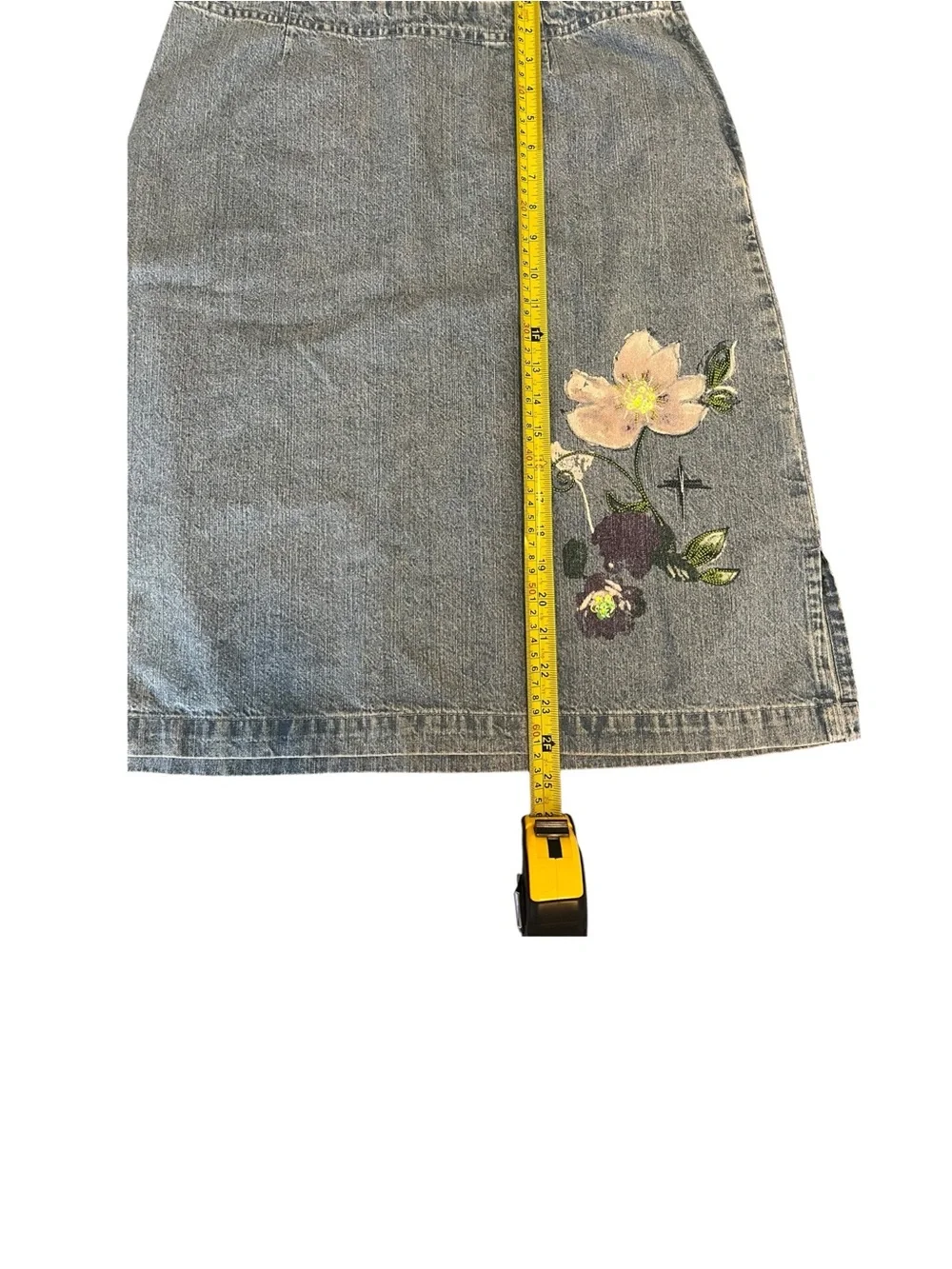 Christopher & Banks‎ Embroidered Denim Skirt Size 10